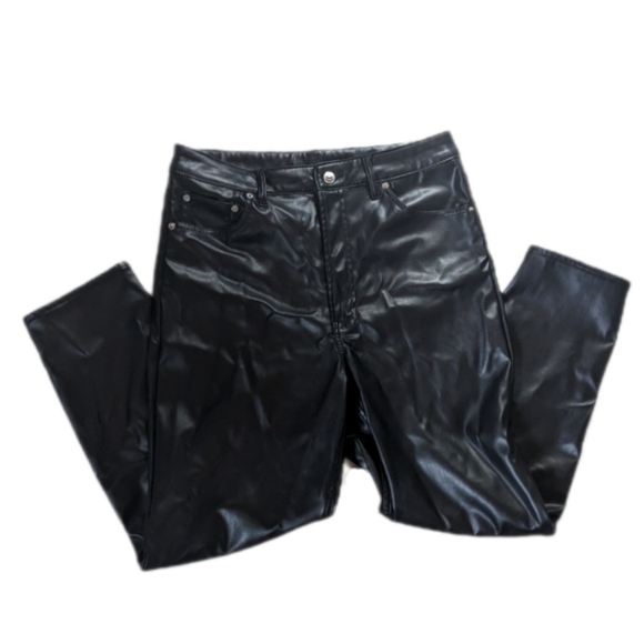 H&M Divided Vegan Faux Leather Jean Style Pants Women's Size 12 - Picture 2 of 5